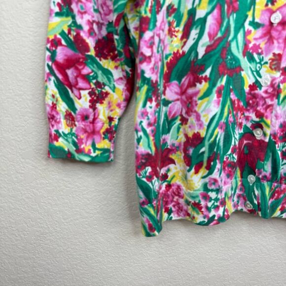 TALBOTS Charming Cardigan Button Front Spring Floral Multicolor Size XLP - Picture 7 of 13